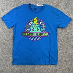Disney Parks Pleasure Island T-Shirt Mens XL Blue Retro Moon Graphic Tee
